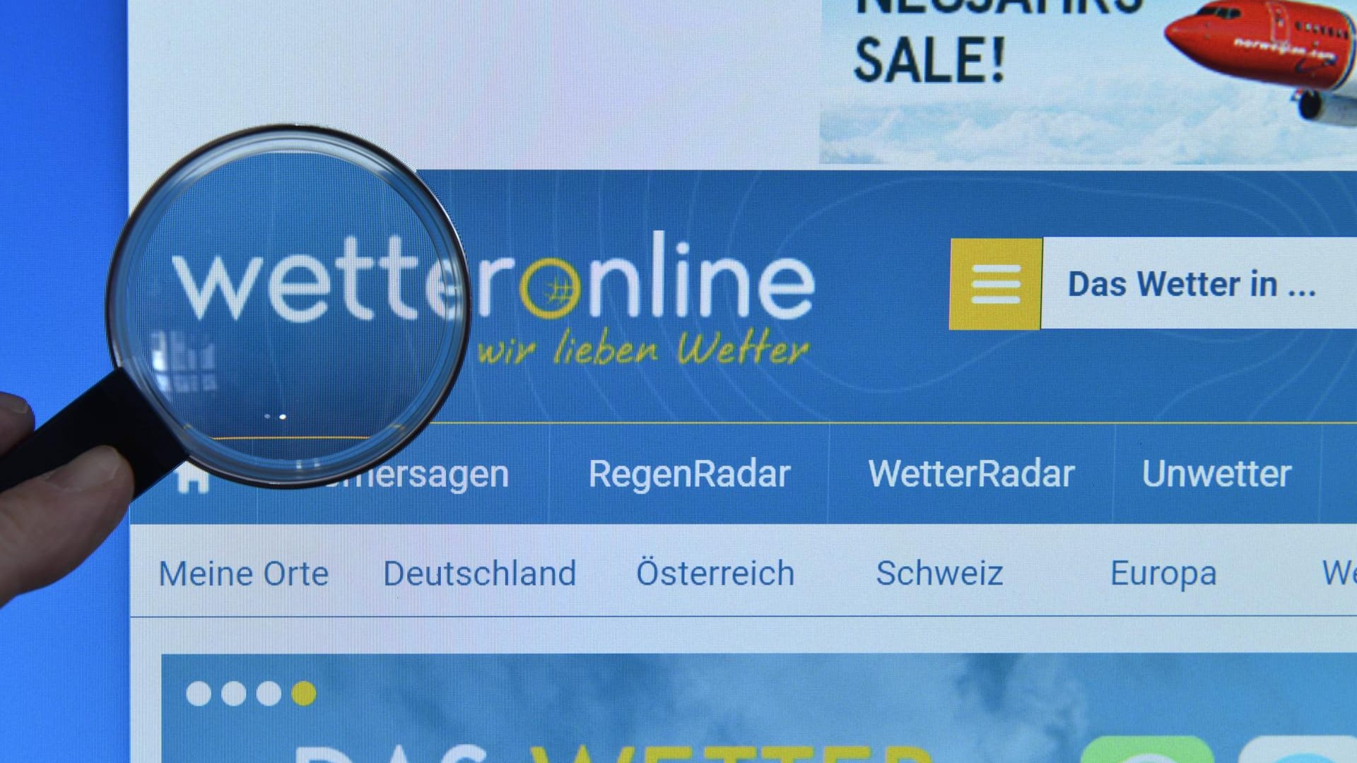 Screenshot der WetterOnline-Webseite.