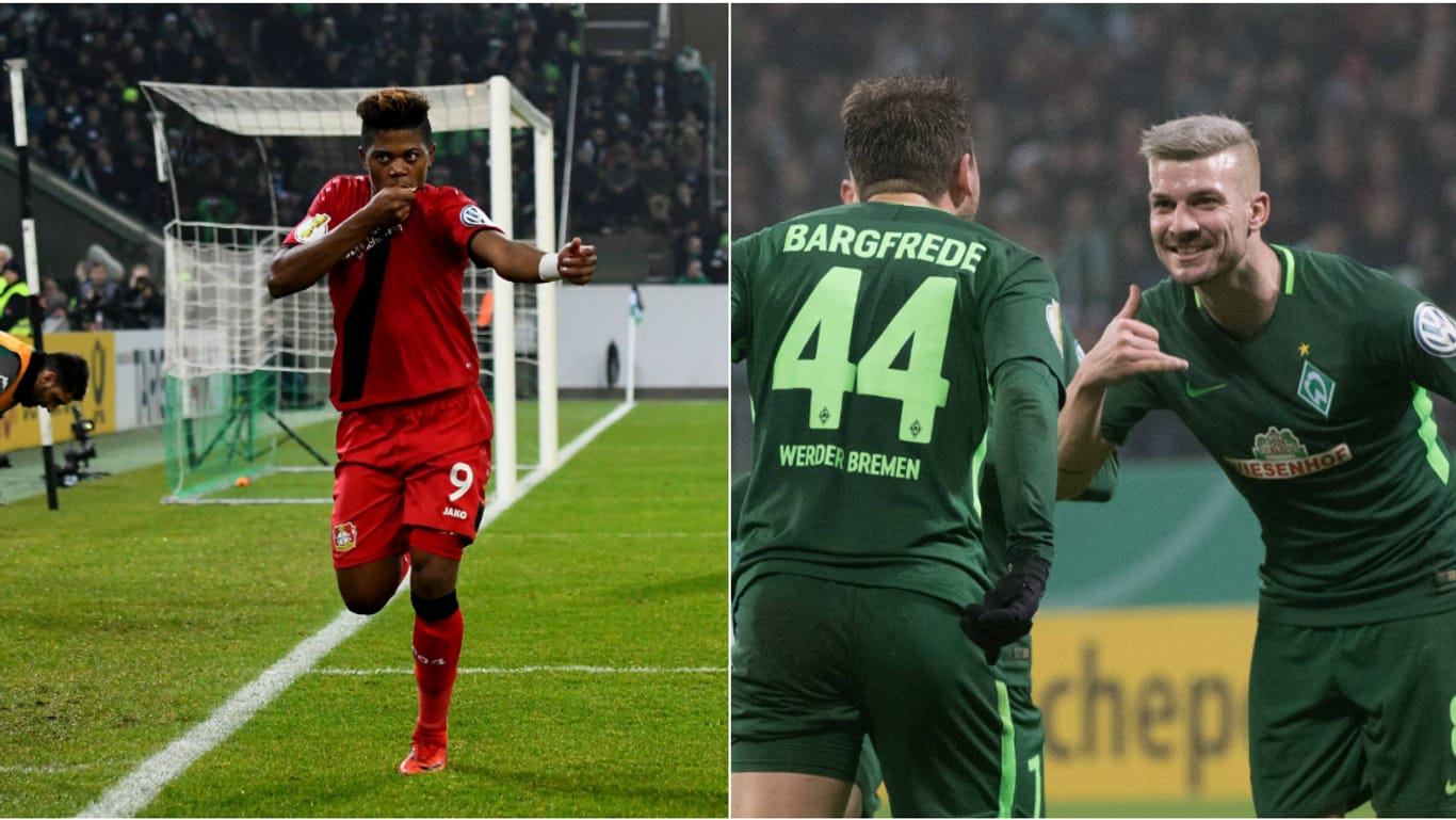 Matchwinner: Leon Bailey (l.) war mal wieder Leverkusens Retter. Bei Werder war es Philipp Bargfrede (Nr. 44).