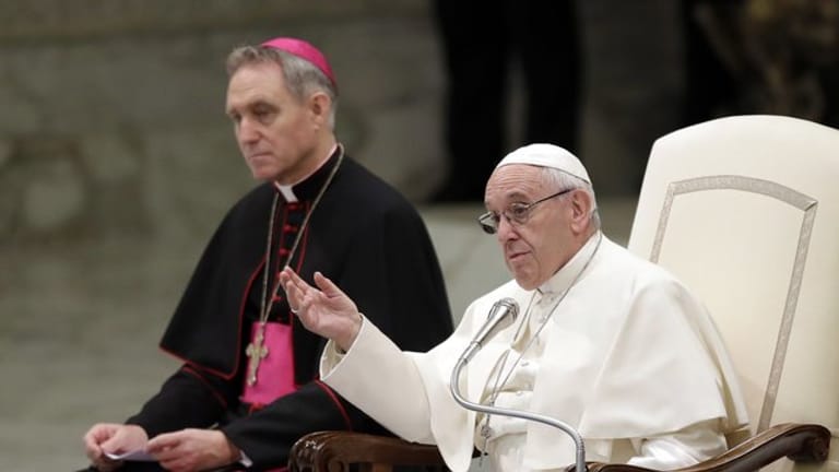 Papst Franziskus am Mittwoch während seiner wöchentlichen Generalaudienz in der Vatikanischen Audienzhalle.