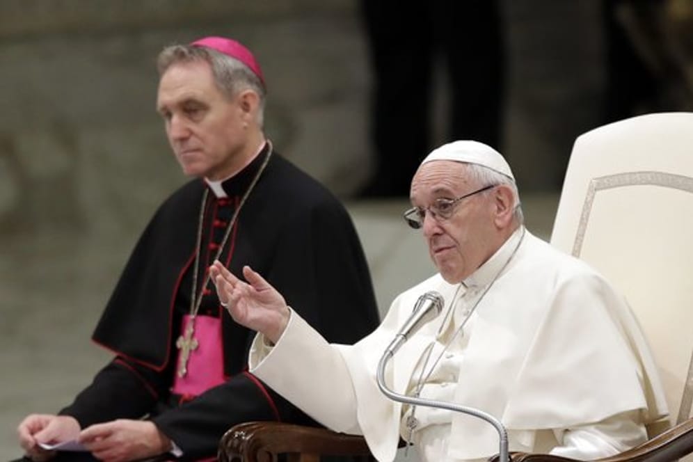 Papst Franziskus am Mittwoch während seiner wöchentlichen Generalaudienz in der Vatikanischen Audienzhalle.