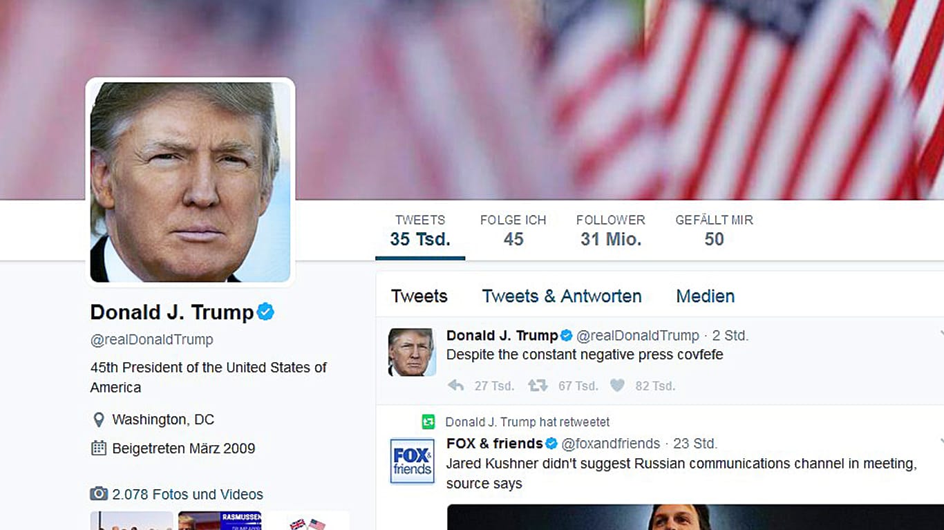 Twitteraccount von US-Präsident Donald Trump