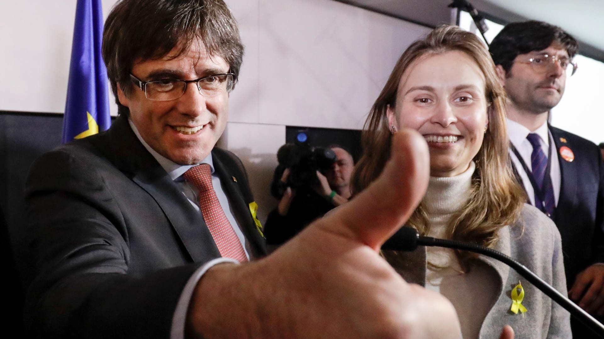 Carles Puigdemont: Der frühere Chef der katalanischen Regionalregierung feierte seinen Erfolg im belgischen Exil.