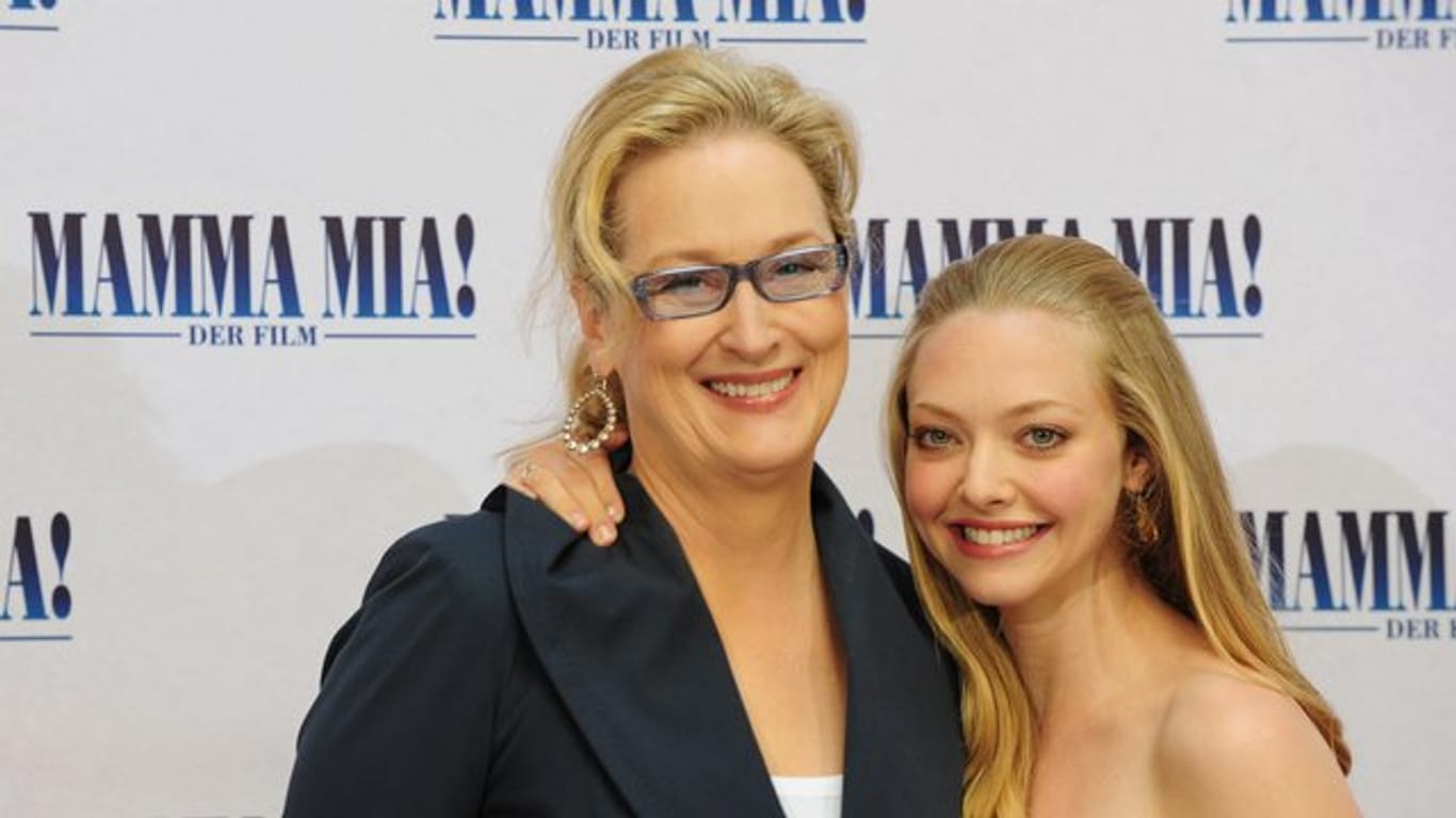 Meryl Streep und Amanda Seyfried 2008 bei der Premiere von "Mamma Mia!" in Berlin.