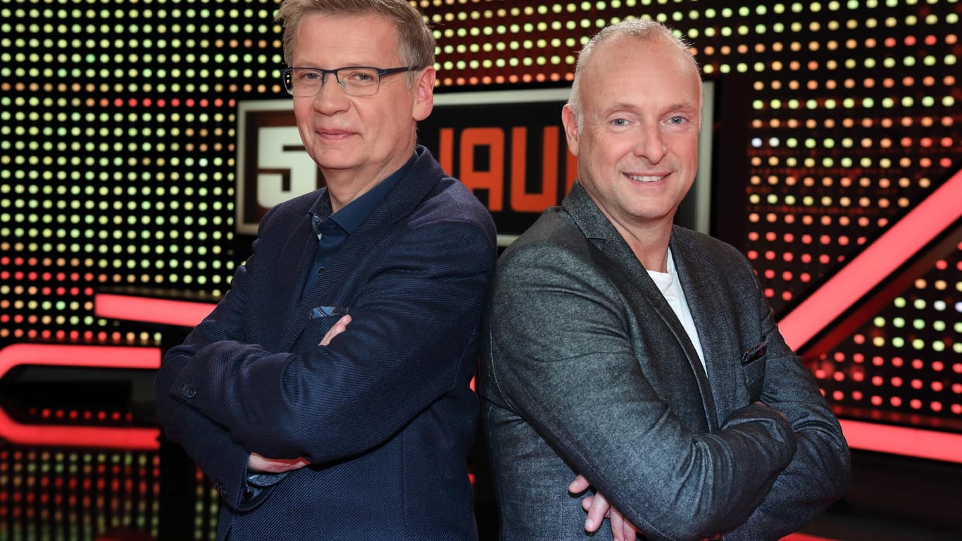 "5 gegen Jauch": Günther Jauch muss raten und Frank Buschmann moderiert.