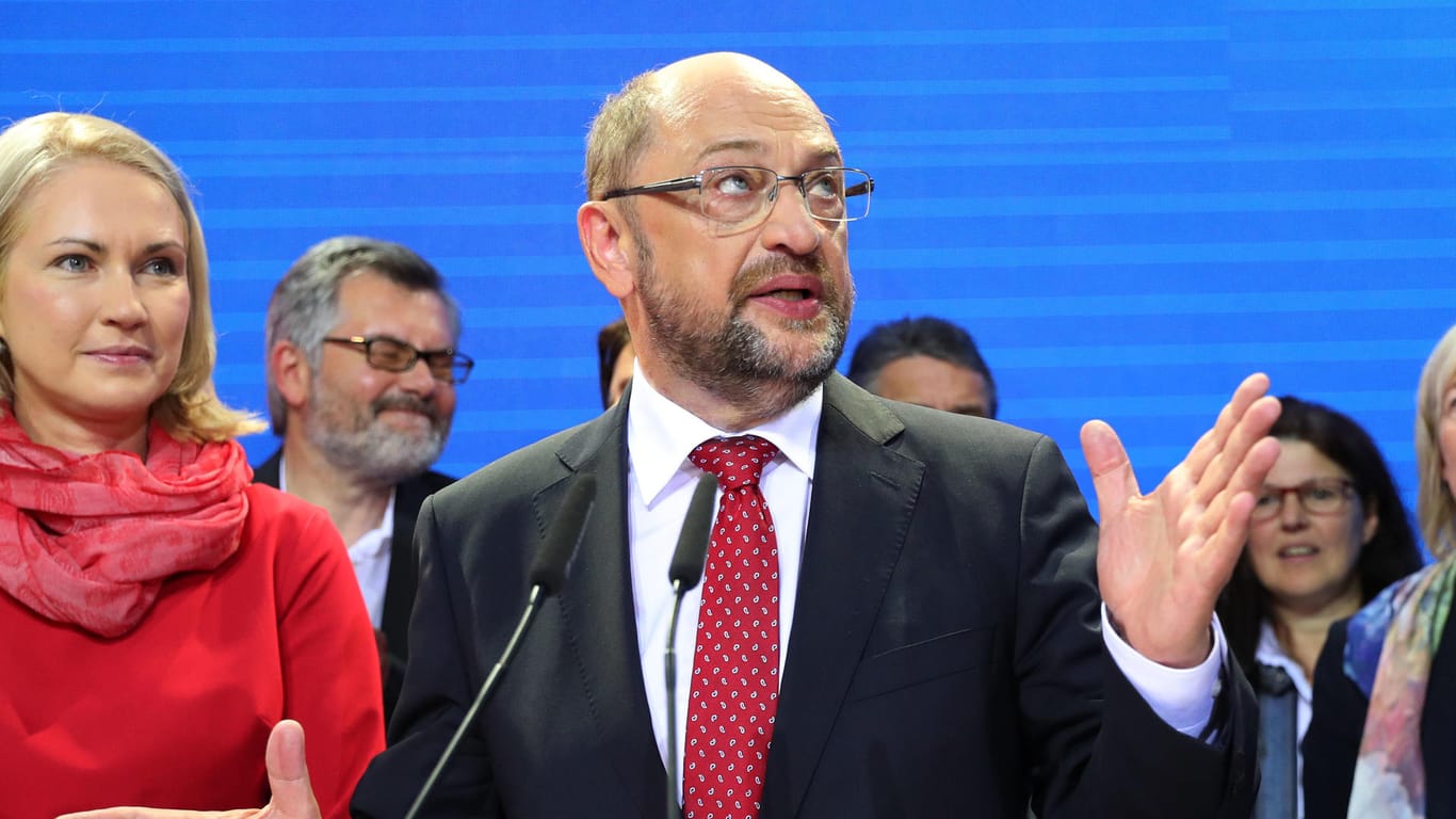SPD-Kanzlerkandidat Martin Schulz am Wahlabend in der Parteizentrale der SPD.