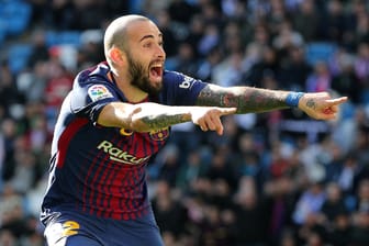 Barcelonas Aleix Vidal feiert das dritte Tor.