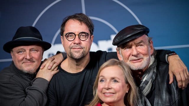 Die Darsteller des Münster-"Tatorts" haben gute Quoten gepachtet: Axel Prahl (l-r), Jan Josef Liefers, Christine Urspruch und Claus D.