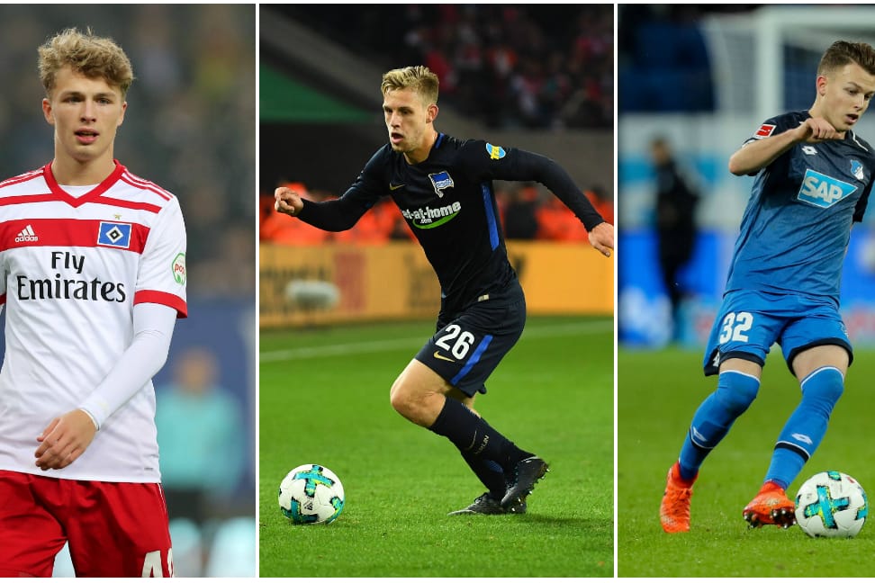 Senkrechtstarter: Jann-Fiete Arp (l.), Arne Maier (m.) und Dennis Geiger.