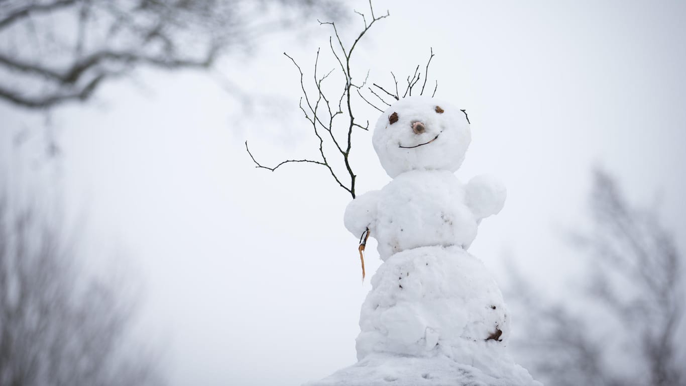 In Bayern haben junge Männer Schneemänner auf einer Straße gebaut. (Symbolfoto)