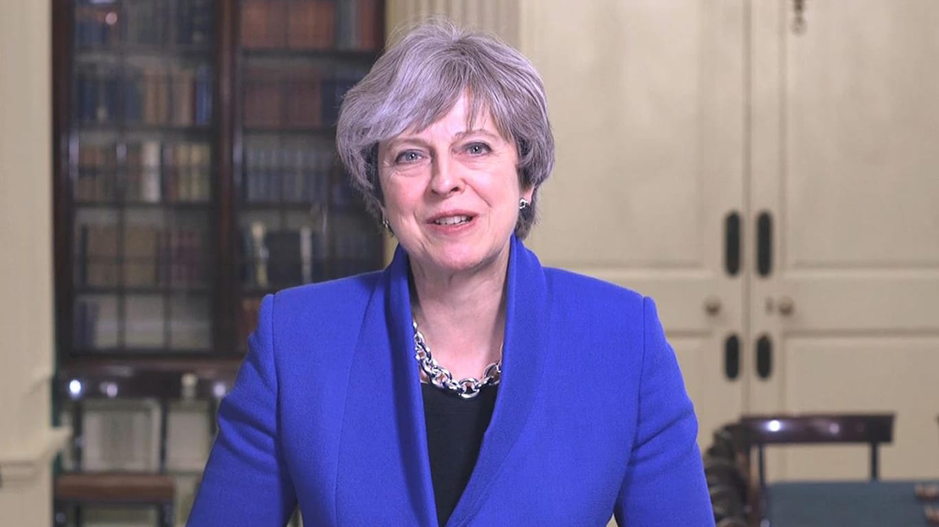 Die britische Premierministerin Theresa May bei ihrer Neujahrsansprache: Sie erklärte, 2017 sei ein "Jahr des Fortschritts" für Großbritannien gewesen.