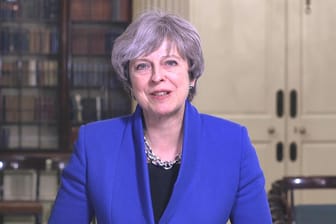 Die britische Premierministerin Theresa May bei ihrer Neujahrsansprache: Sie erklärte, 2017 sei ein "Jahr des Fortschritts" für Großbritannien gewesen.