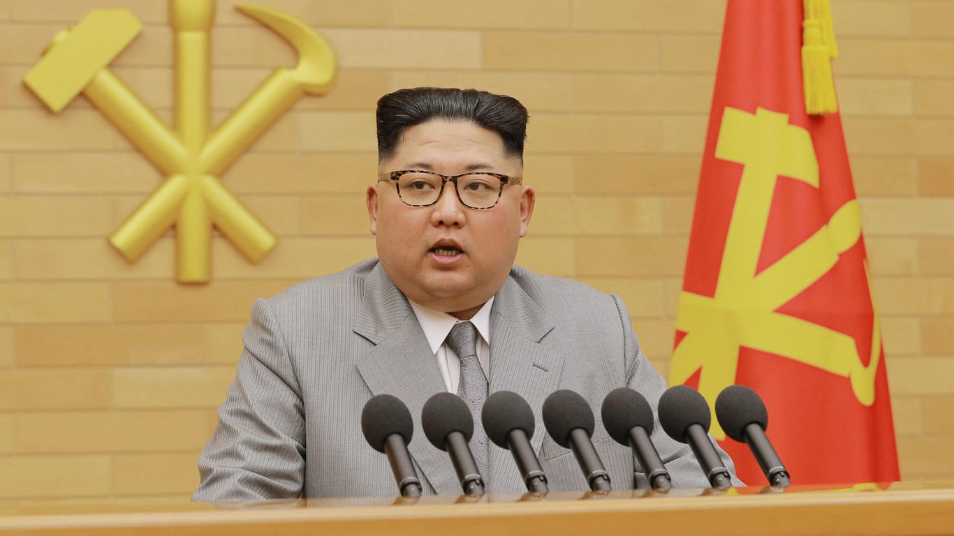 Nordkoreas Machthaber Kim Jong-un: In seiner Ansprache drohte er mit Atomkrieg – zeigte sich gegenüber dem südkoreanischen Nachbarn aber versöhnlich.