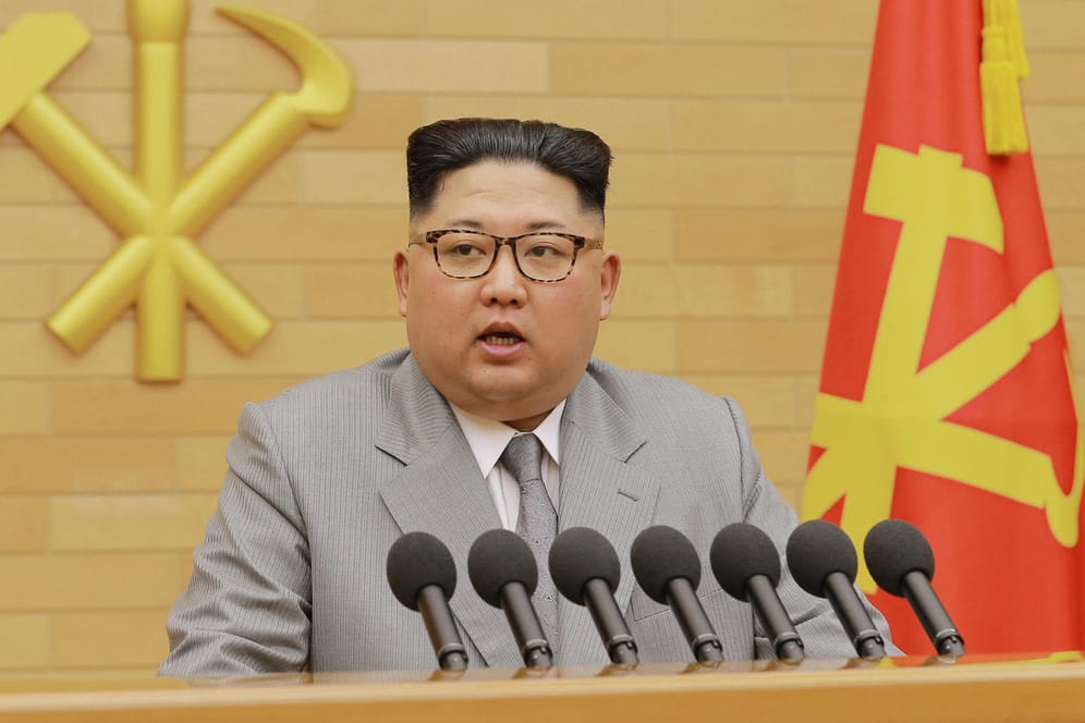Nordkoreas Machthaber Kim Jong-un: In seiner Ansprache drohte er mit Atomkrieg – zeigte sich gegenüber dem südkoreanischen Nachbarn aber versöhnlich.