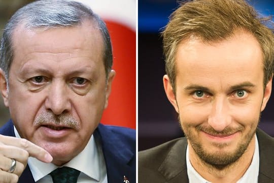 Das Gesetz war in die Schlagzeilen geraten, nachdem der türkische Präsident (l) auf Basis dieses Paragrafen gegen Fernsehmoderator Jan Böhmermann vorgegangen war.