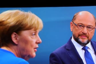 CDU-Chefin Angela Merkel und der SPD-Vorsitzende Martin Schulz.