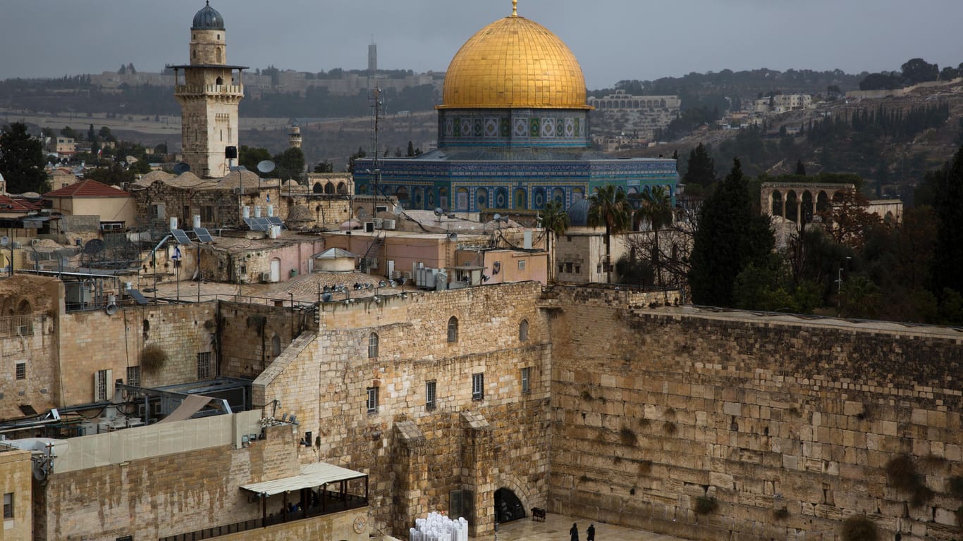 Jerusalem am 6. Dezember 2017 mit Blick auf die westliche Mauer.