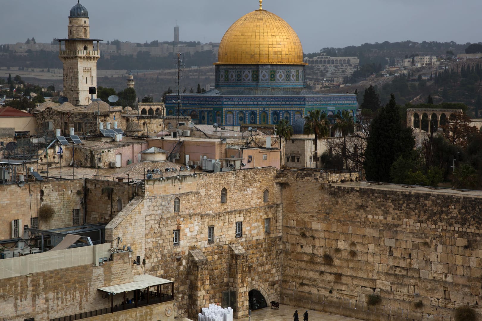 Jerusalem am 6. Dezember 2017 mit Blick auf die westliche Mauer.