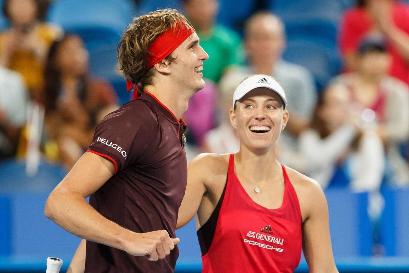 Strahlende Sieger: Angelique Kerber und Alexander Zverev (l.).