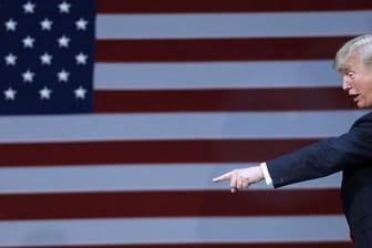 US-Präsident Donald Trump bei einer Wahlkampfveranstaltung in Pensacola, Florida, USA.
