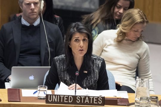 Die US-amerikanische UN-Botschafterin Nikki Haley bei einer Sitzung des UN-Sicherheitsrats in New York.