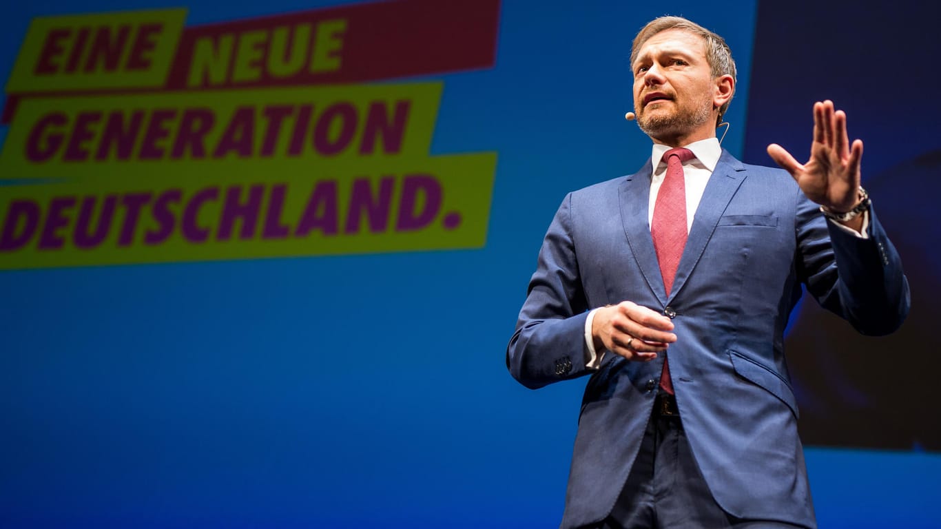 FDP-Chef Christian Lindner: Beim Dreikönigstreffen stellte die FDP ihr neues Motto vor – "Eine neue Generation Deutschland".