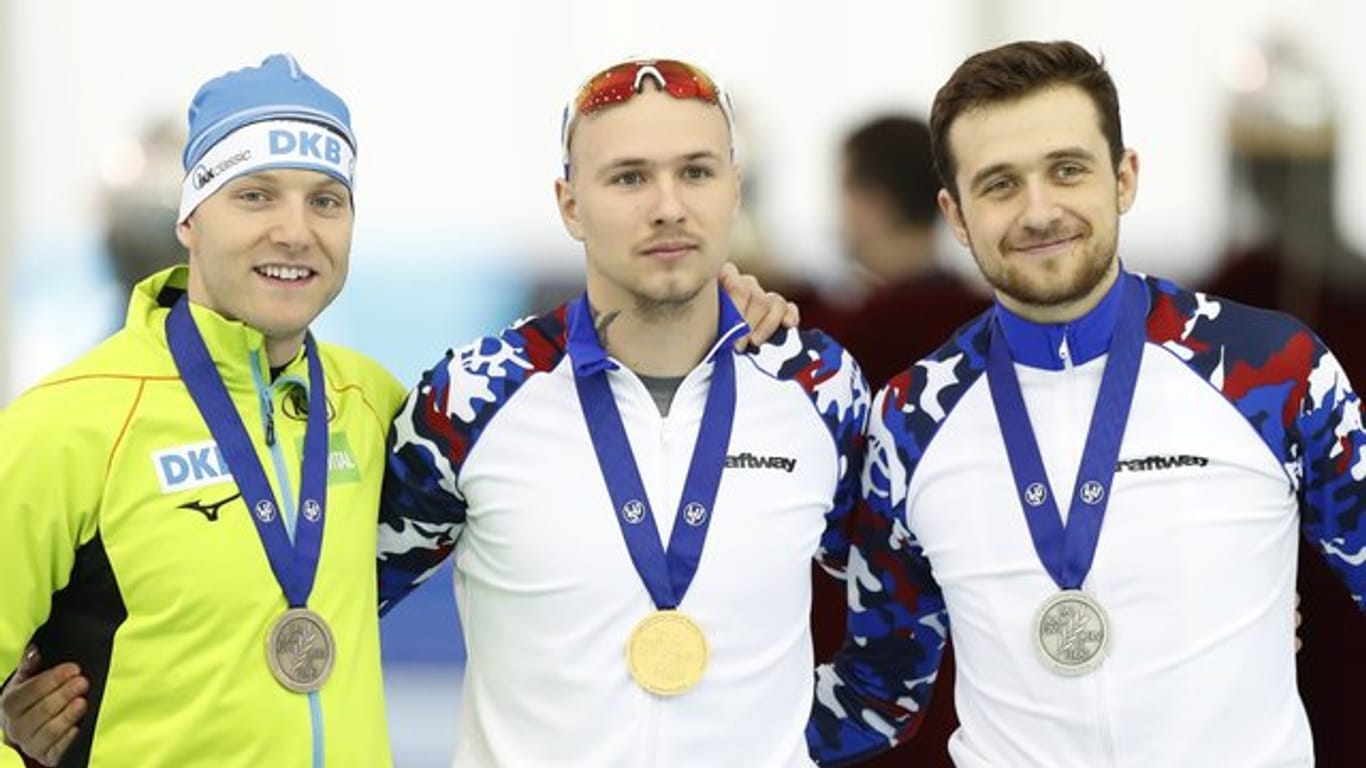 Nico Ihle gewann hinter Pawel Kulischnikow und Denis Juskow EM-Bronze.