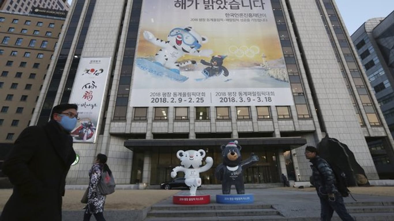 In Seoul wird viel Werbung für die Winterspiele in Pyeongchang gemacht.