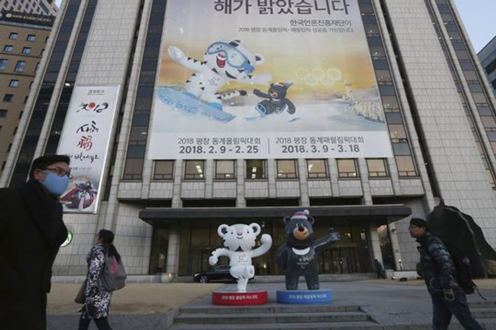 In Seoul wird viel Werbung für die Winterspiele in Pyeongchang gemacht.