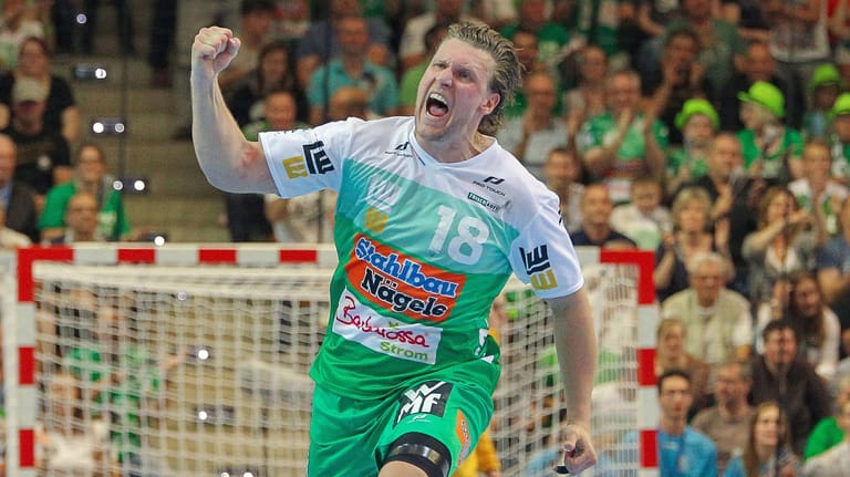 Lars Kaufmann jubelt zum Abschied: Mit Frisch Auf Göppingen holte er 2017 noch mal den EHF-Pokal.