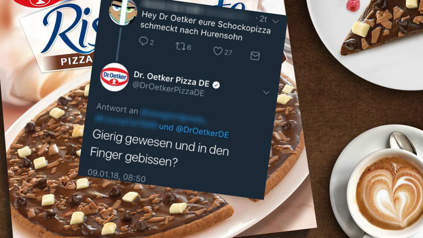 Deftiger Konter: Dr. Oetker hat eine Beschimpfung nicht auf sich sitzen lassen.