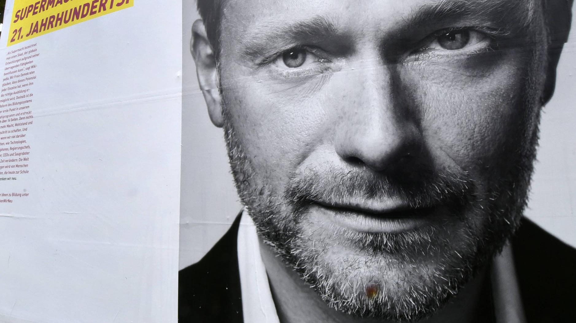 Wahlplakat der FDP zur Bundestagswahl: Die Liberalen setzten im Wahlkampf ganz auf das Konterfei ihres Vorsitzenden Christian Lindner.