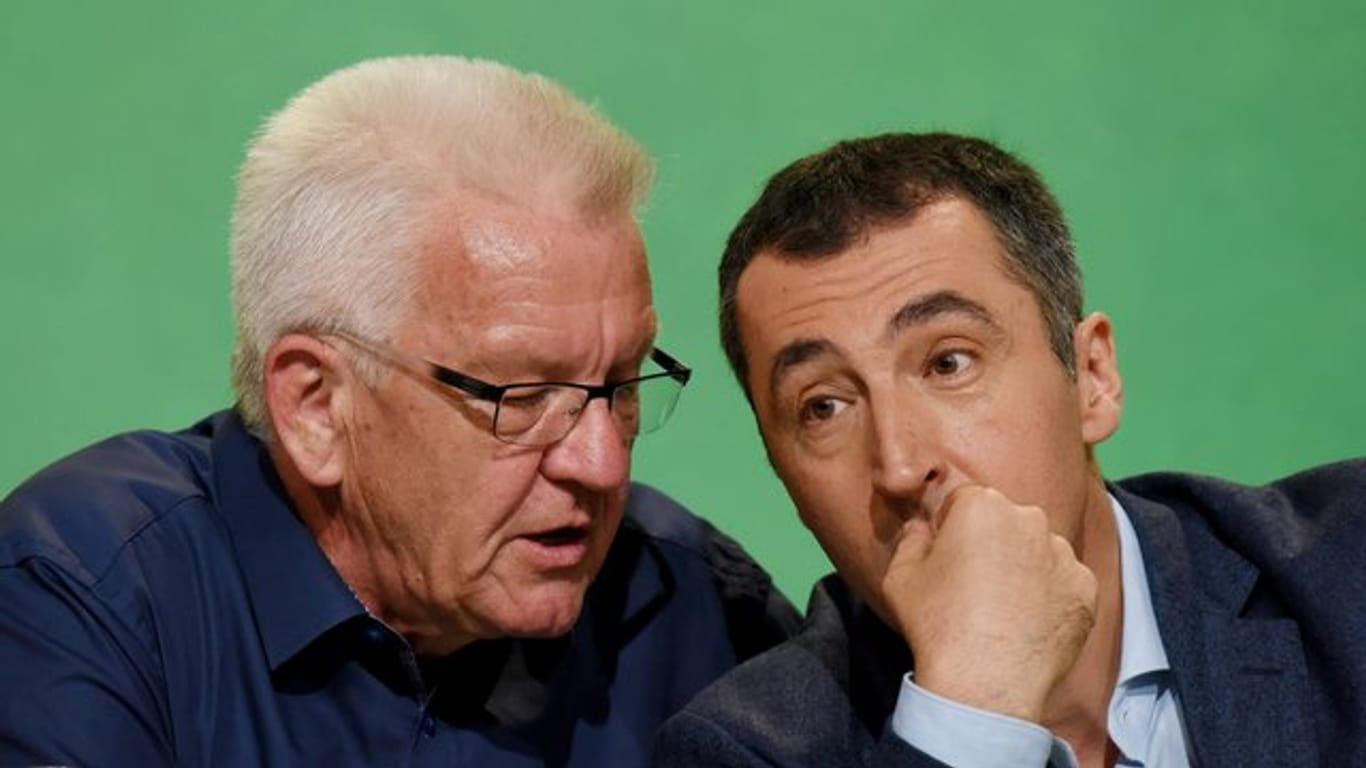 Grüne Realos unter sich: Cem Özdemir und Winfried Kretschmann beim Bundesparteitag.