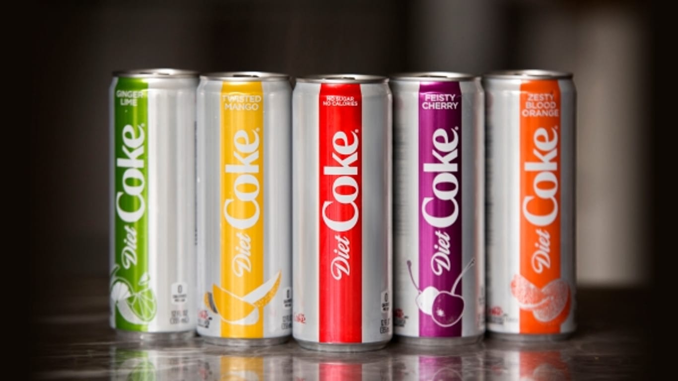 Irgendwas mit Inger-Limette, Mango, Blutorange und Kirsche: Die Coca Cola light bekommt Ableger.