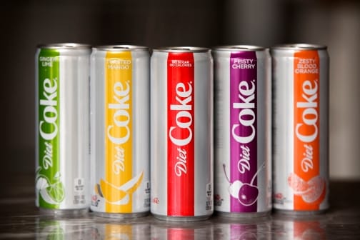 Irgendwas mit Inger-Limette, Mango, Blutorange und Kirsche: Die Coca Cola light bekommt Ableger.