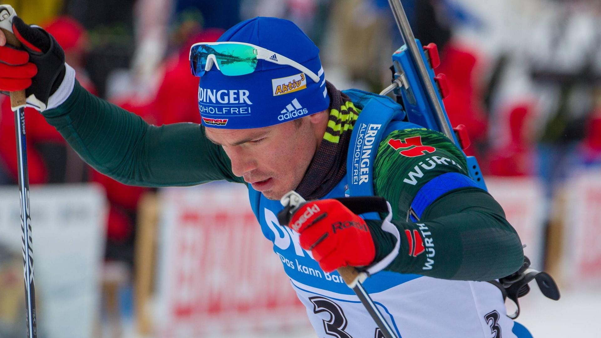 Simon Schempp. Die deutsche Biathlon-Staffel war in Ruhpolding ohne Glück.