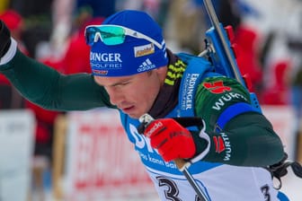 Simon Schempp. Die deutsche Biathlon-Staffel war in Ruhpolding ohne Glück.