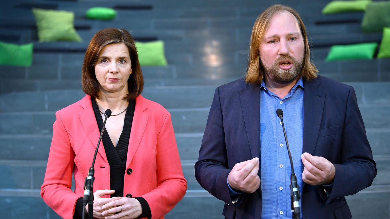 Kathrin Göring-Eckardt und Anton Hofreiter bei der Fraktionsklausur: Die beiden bilden auch in der neuen Legislaturperiode den Vorsitz der Grünen.