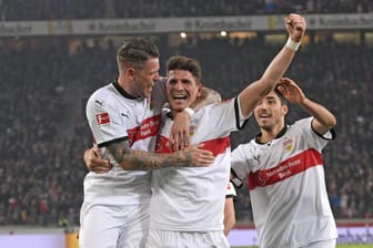 Jubel bei Mario Gomez: Der Rückkehrer verhalf dem VfB Stuttgart zum Sieg gegen Hertha BSC.