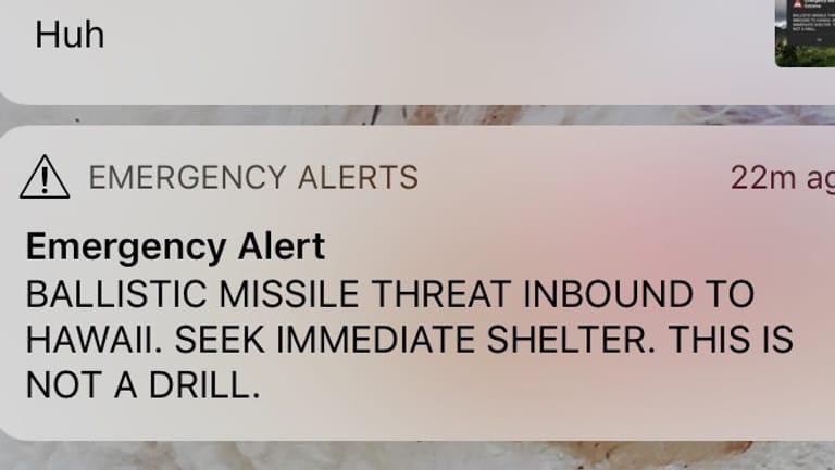 Raketenwarnung des hawaiianischen Katastrophenschutzes: Die Falschmeldung versetzte die Bewohner der Inseln in Furcht.