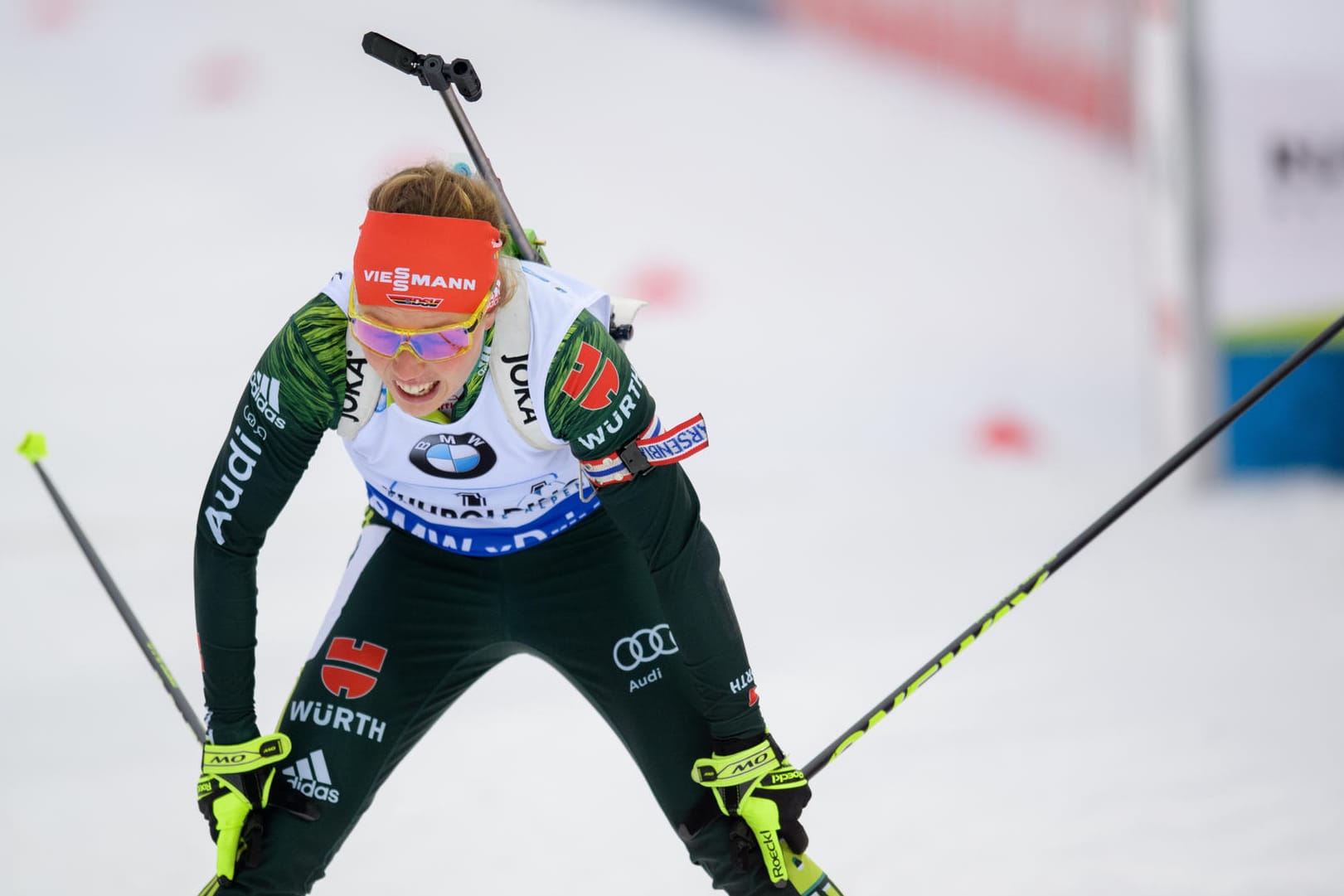 Starke Zweite: Laura Dahlmeier konnte ihre tolle Leistung auf den letzten Metern nicht krönen.