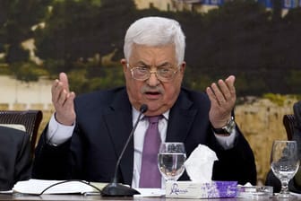 Palästinenserpräsident Mahmud Abbas während eines Treffens des PLO-Zentralrats