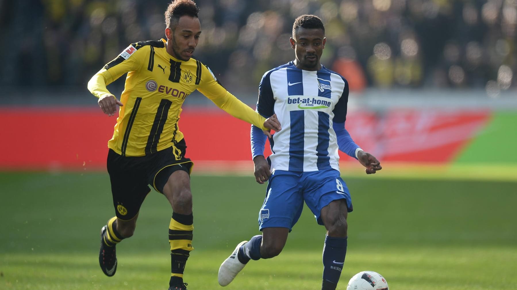 Duell auf hohem Niveau: Pierre-Emerick Aubameyang (l.) und Salomon Kalou sind die Top-Torjäger ihrer Teams.