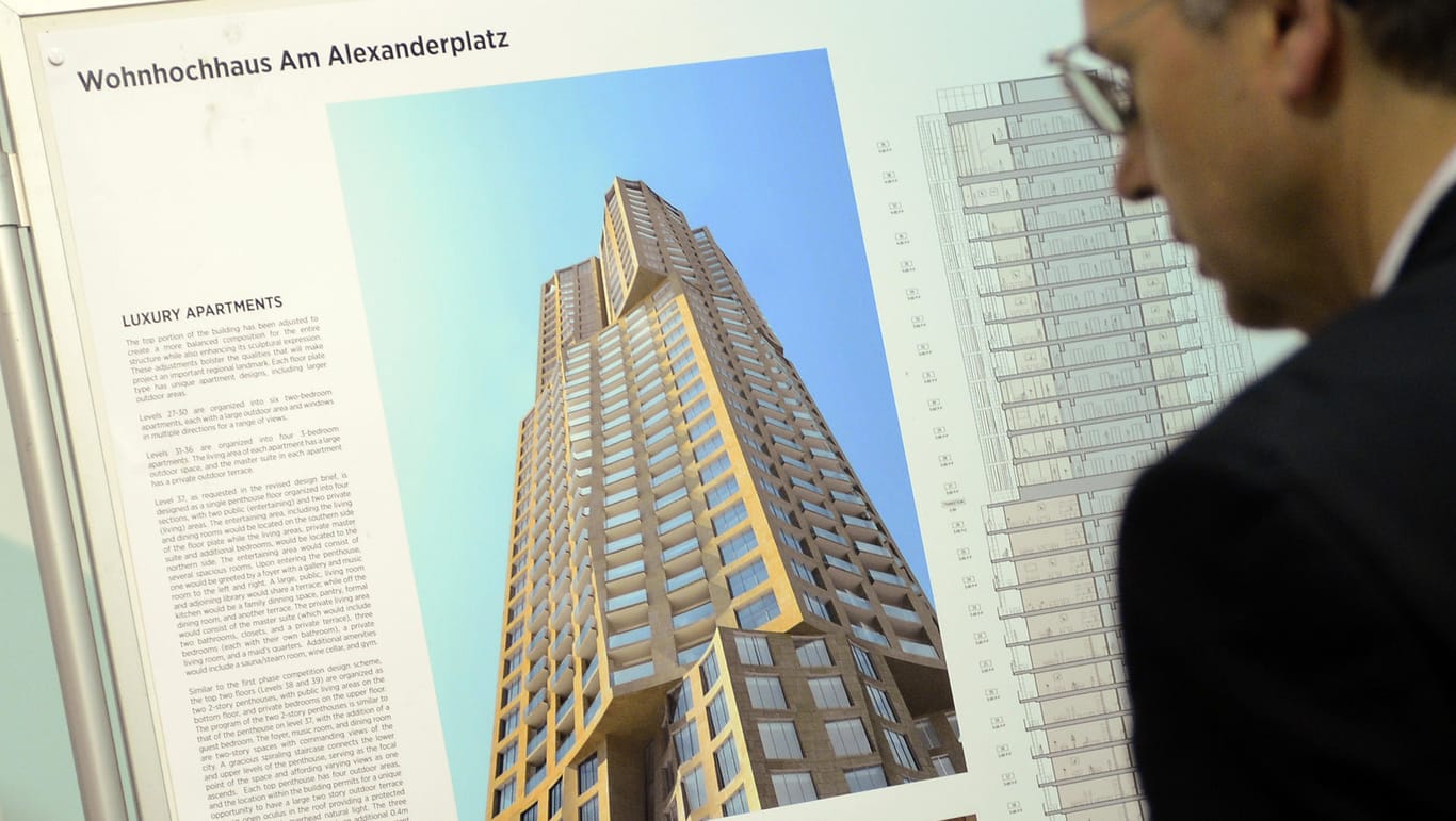 Ein neues Wohnhaus, das am Alexanderplatz entstehen soll: Der Entwurf stammt von dem amerikanischen Architekten Frank Gehry.