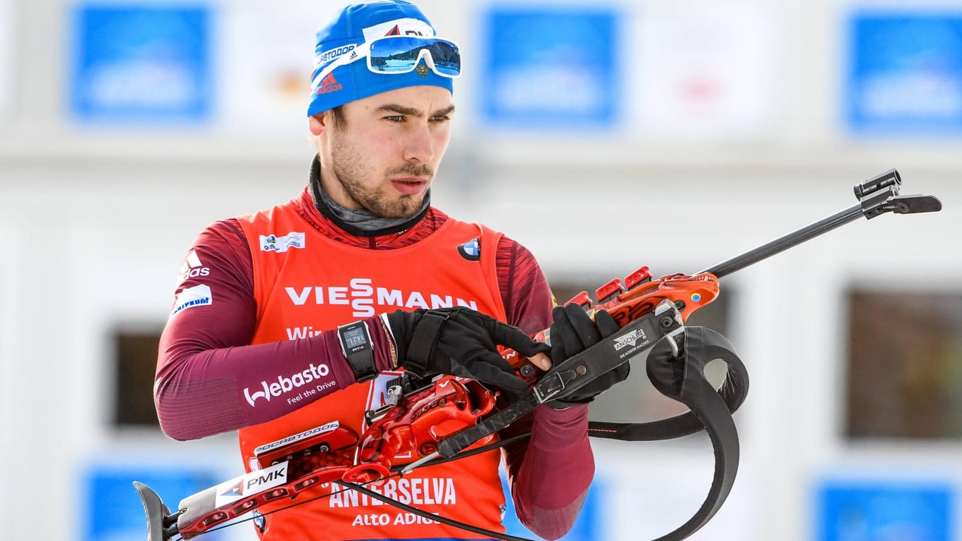Anon Schipulin beim Biathlon-Weltcup in Antholz: Bei Olympia darf er wegen seiner Verwicklung in den russischen Doping-Skandal nicht starten.
