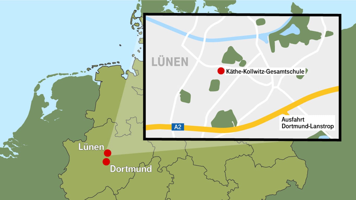 Die Käthe-Kollwitz-Gesamtschule liegt im Süden von Lünen.