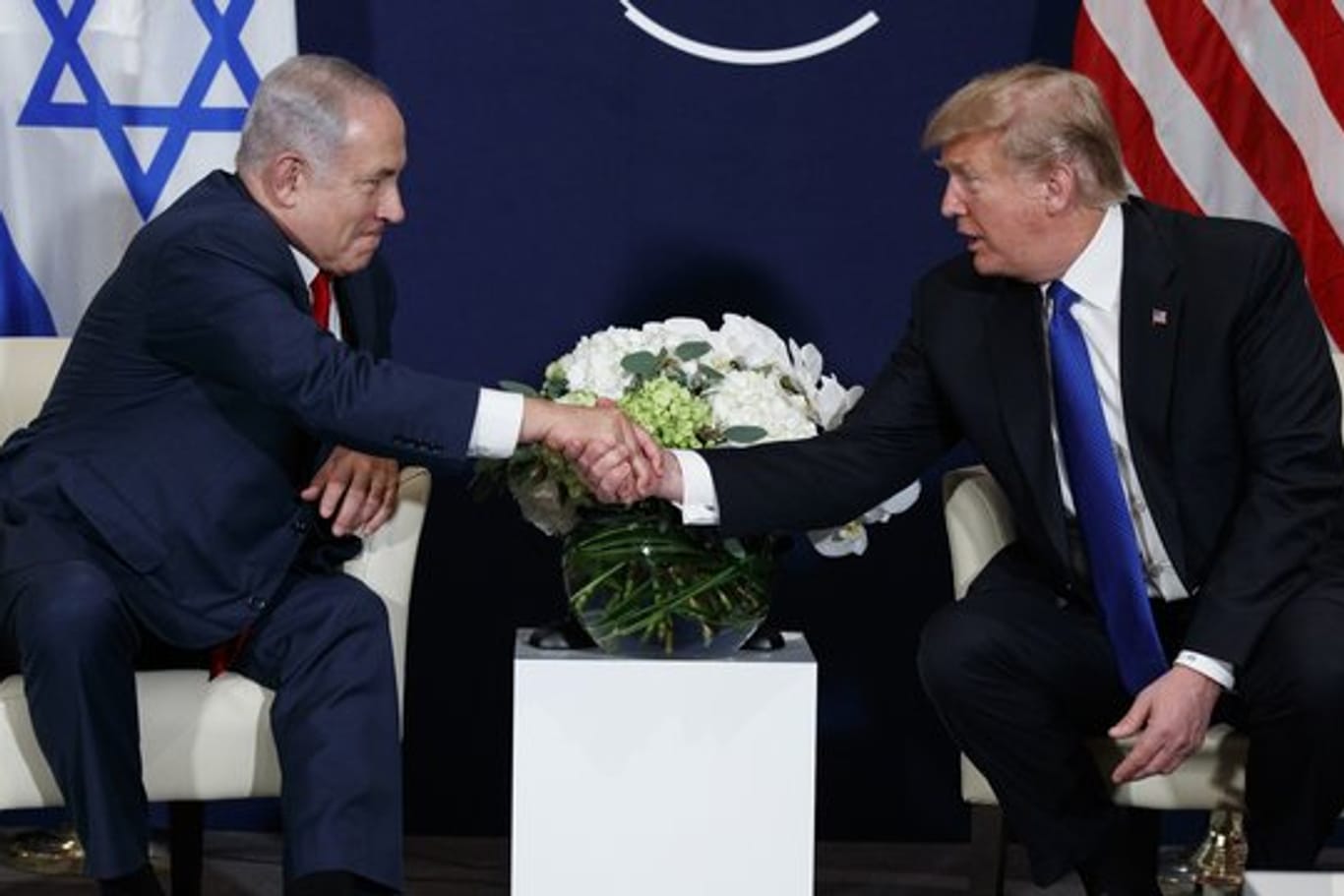 US-Präsident Donald Trump und der israelische Premierminister Benjamin Netanjahu bei ihrem Treffen in Davos.