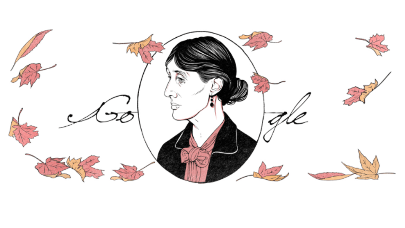 Der Google Doodle zu Ehren Virginia Woolfs: Der Künstler Louise Pomeroy zeichnete das Portrait.