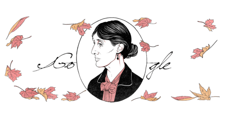 Der Google Doodle zu Ehren Virginia Woolfs: Der Künstler Louise Pomeroy zeichnete das Portrait.