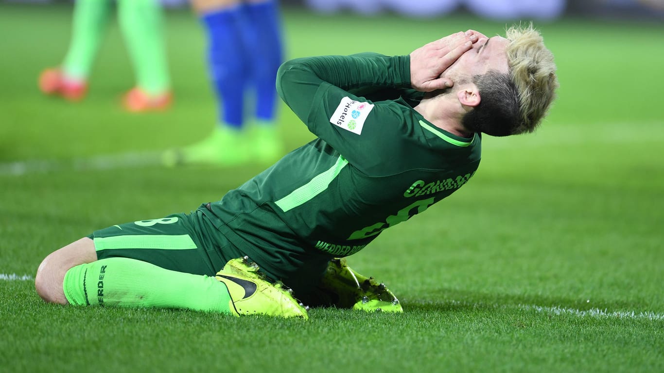 Jeromé Gondorf: Dem Mittelfeldspieler droht mit Werder ein nervenaufreibender Abstiegskampf.