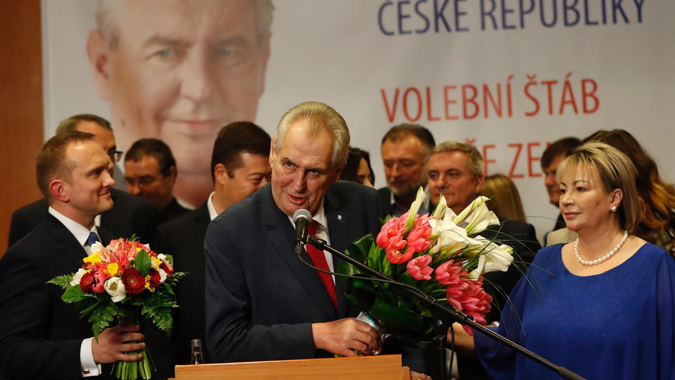 Milos Zeman nach seiner Wiederwahl am Samstagabend: Er werde weiterregieren wie bisher, versprach der 73-Jährige.